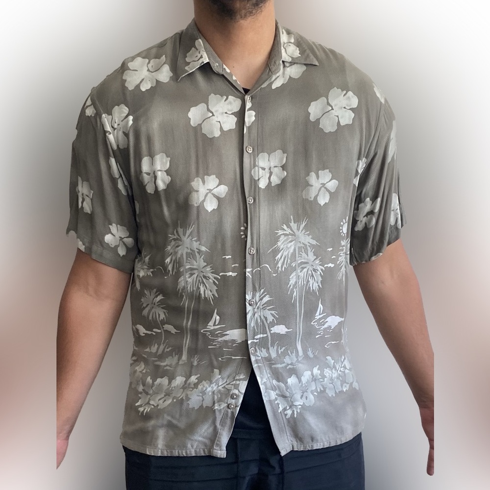 Flowered button-up shirt